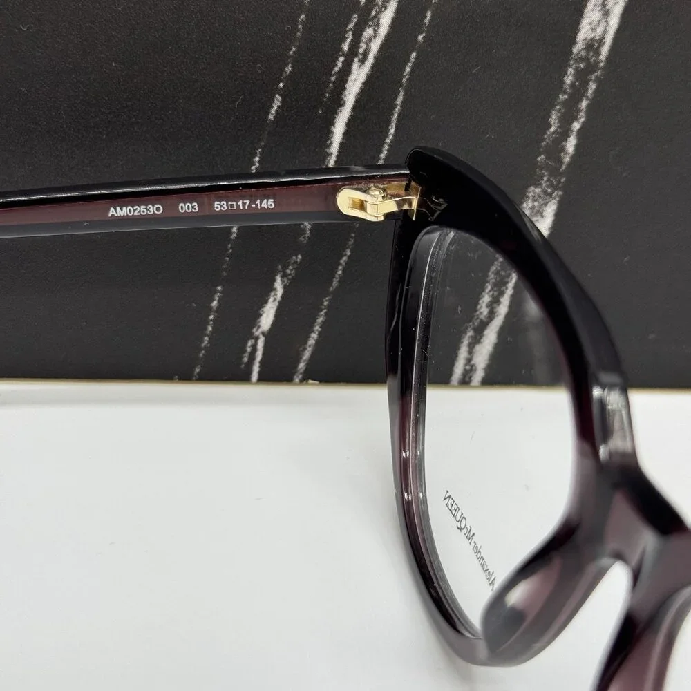 NEW ALEXANDER MCQUEEN AM0253O 003, HAVANA WOMEN CAT EYE EYEGLASSES